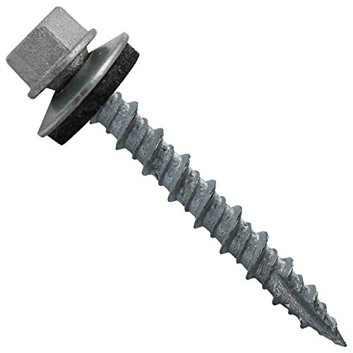 10 x 1-1/2" NO Paint Metal Roofing Screws - Hex Washer Head- Self-Starting/Tapping - EPDM Washer. 1 x 250 Count Bag - 250 Screws 1-1/2"