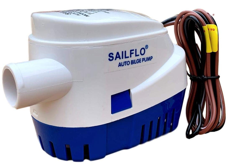 Automatic Bilge Pump for Boats 1100 GPH (1-1/8" Hose Outlet) 12 Volt Auto Bilge Pump with Built-In Float Switch 1100 GPH 1-1/8" hose outlet