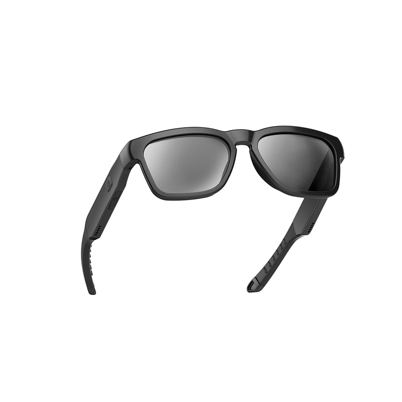 OhO Smart Glasses,Polarized Sunglasses with Bluetooth Speaker,Athletic/Outdoor UV Protection and Voice Control,Unisex(Grey Lens) Black Frame-black Lens(a8 Style)