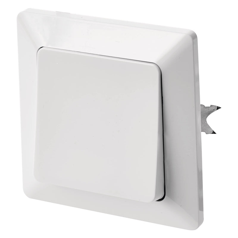 EMOS Toggle Switch in White (Gloss), Light Switch with One Rocker 250 V ~ / 10 AX, Plastic, without Flush-Mounted Box, Protection Class IP20 for Indoor Use, 8 x 8 x 5 cm
