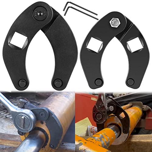 Sunluway 1266 Adjustable Gland Nut wrench & 7463 Small Adjustable Gland Nut Wrench Universal for Hydraulic Cylinders on Most Farm & Construction Equipment, Remove Gland Nuts Easily 1266+7463 Set