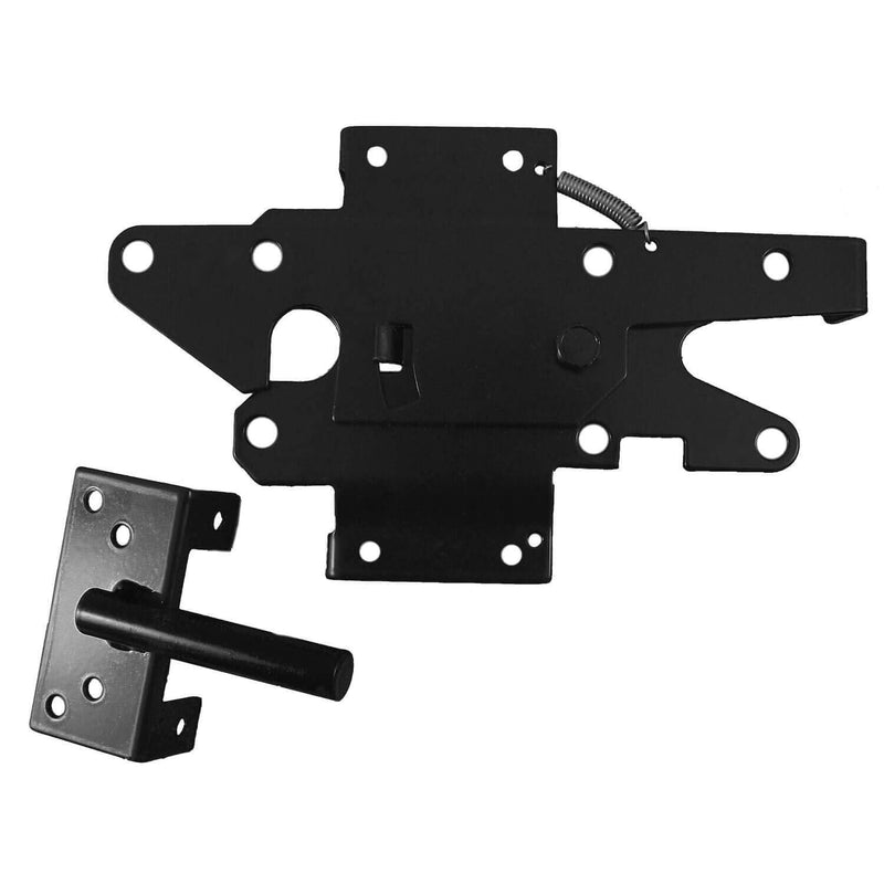 Jake Sales Vinyl Gate Latch Black (for Vinyl, Wood, PVC etc Fencing) Fence Gate Latch w/Mounting Hardware - Gate Latches Have a 90 Degree Bracket Resulting in a Positive Latch to Gate Connection Black Ext Each