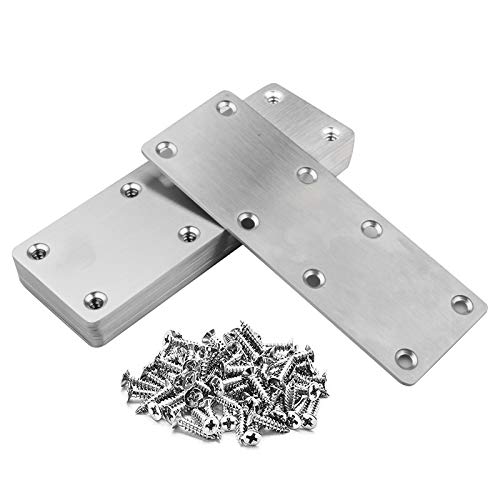 10 Pack 5-1/2" x 2" Flat Mending Plate, Stainless Steel Metal Bracket