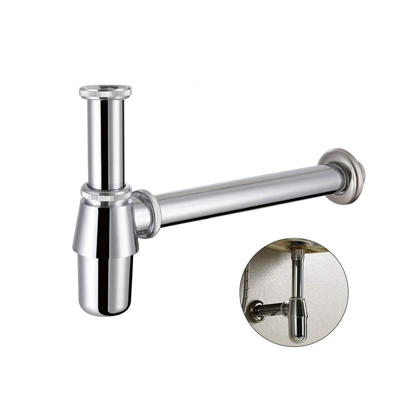 EcoArtHeating1-1/4 inch Waste Pipe Drain Kit, Classical Basin Bottle Trap, Chrome Round Bottle trap