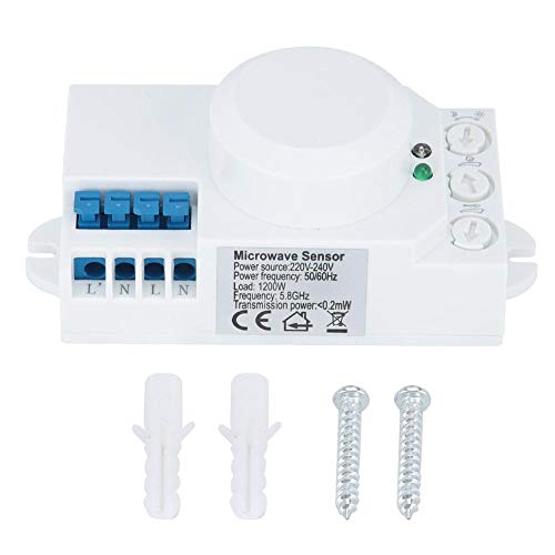 5.8GHz Microwave Sensor Switch Lighting Sensor Body Motion Car Detector Light Switch AC 220V-240V SK-805