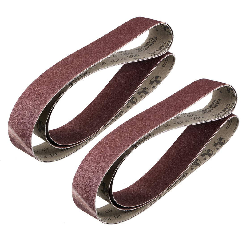 sourcing map 4 Pcs 2" x 48" 80 Sand Aluminum Oxide Sanding Belt | Aluminum Oxide, 50mm x 1220mm, 80 Sand Grit