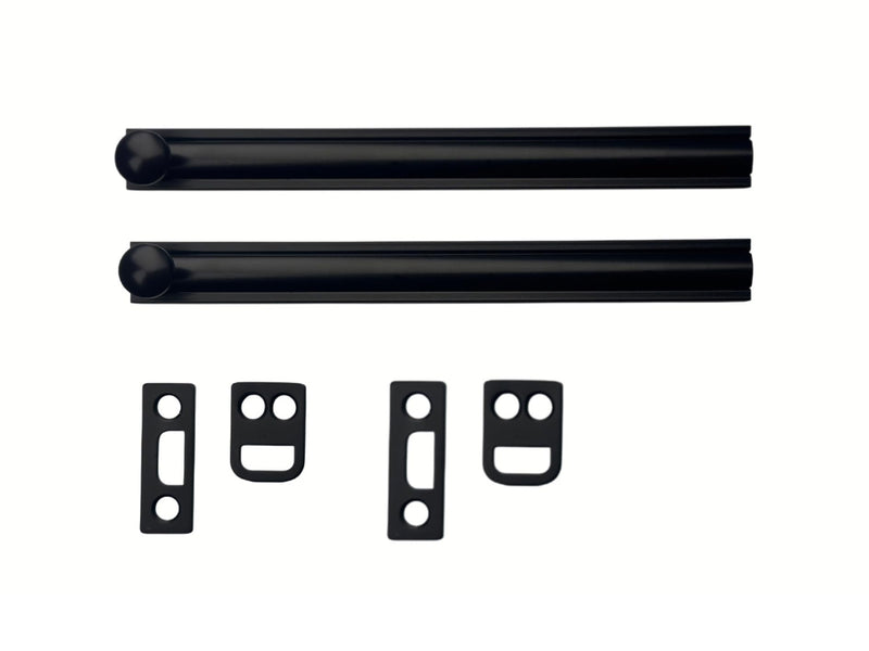 QCAA Solid Brass Surface Bolt 6", Matte Black, 2 Pack, Made in Taiwan 6" 2 Pack