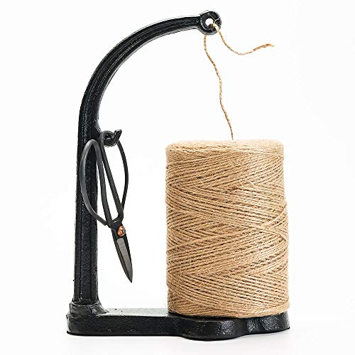 Sungmor Cast Iron Twine Holder Set - Twine String & Rope Rack & Scissor Black Rack Set