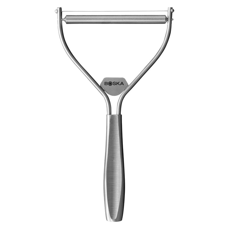 Boska Cheese Slicer with Wire - Monaco For All Types of Cheese - Handheld Cheese Cutter - For Kitchen Cooking - Non-Stick Silver - 3 Replacement Wires - Dishawasher Safe