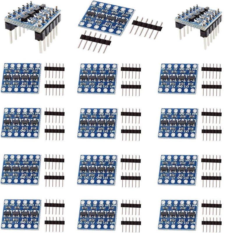 RUNCCI-YUN 15x 4-Channel Level Converter Logic Level Converter Shifter 4 Channel Level Converter I2C IIC Bidirectional 5 V ~ 3.3 V for Arduino Raspberry Pi Microcontroller