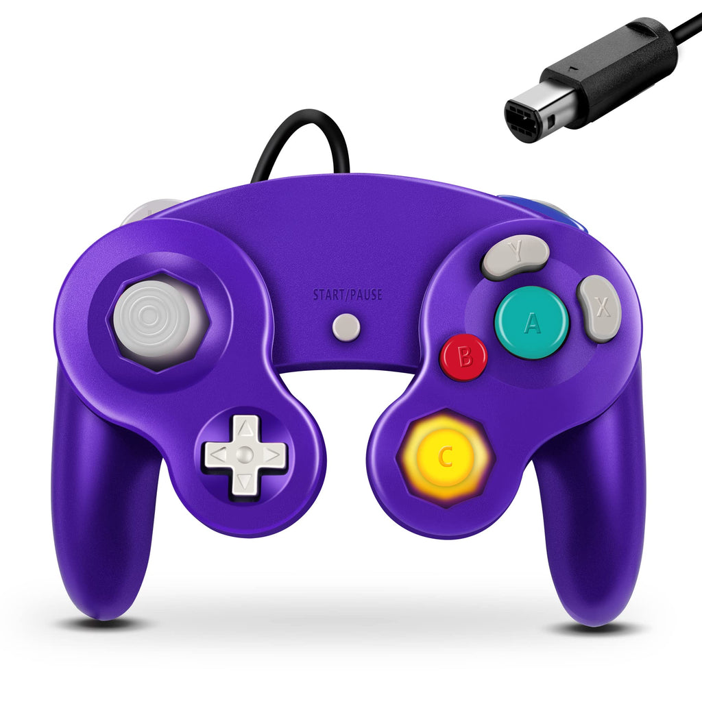 FIOTOK Gamecube Controller, Classic Wired Controller for Wii Nintendo Gamecube (Purple) Purple