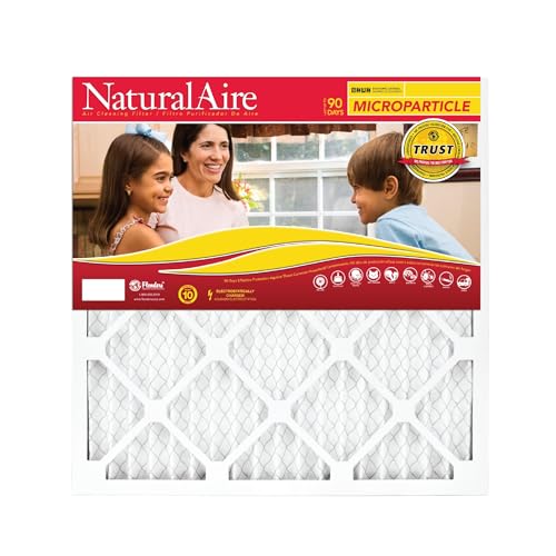 NaturalAire Microparticle 16X20X1 HVAC Furnace Pleated Air Filter 85456.011620, 4 Pack MERV 10, Electrostatically Charged Media High-Flow Design for Dust Control and Pollen Reduction, 90-Day Use 16" X 20" X 1"