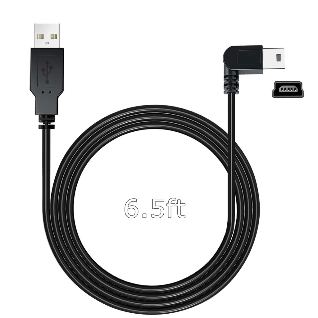 YQMAJIM Charging Cable for Dash Cam,6.5 Ft Mini USB Dash Camera Mirror Dash Cam GPS Power Cord,Fit Garmin,CHORTAU,TOGUARD,Crosstour,Rexing V1/V1P,Vantrue N1/N2 Pro,GOODTS,Pruveeo,etc 6.5 Ft