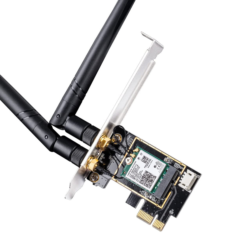 Cudy New AX3000 Wireless WiFi 6 PCIe Card for PC, Bluetooth 5.2, AX200, 3000Mbps WiFi 6 Speed, 802.11ax/ac/a/b/g/n, Windows 11, 10, WE3000
