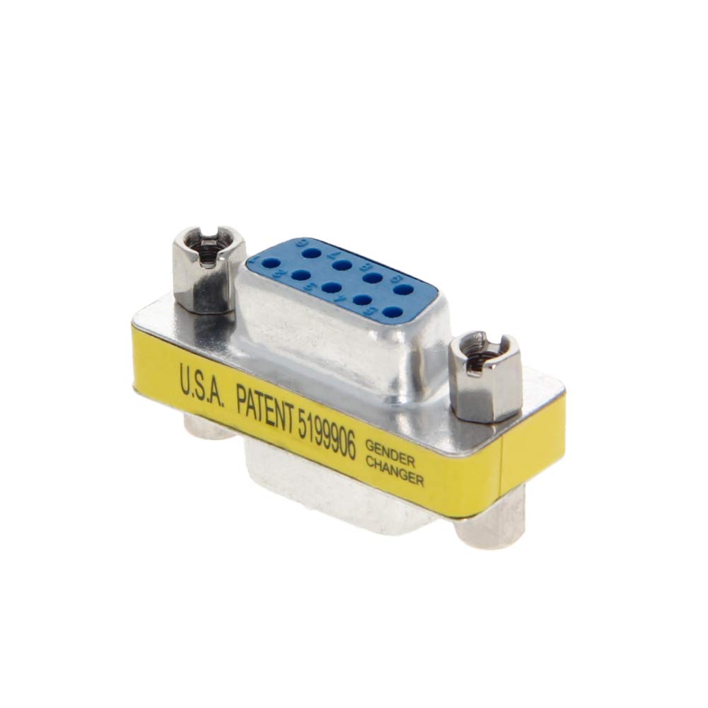 Fielect DB9 VGA Gender Changer 9 Pin Female to Female 2-Row Mini Gender Changer Coupler Adapter Connector for Serial Applications Blue Pack of 1 Blue 1Pcs 9pin