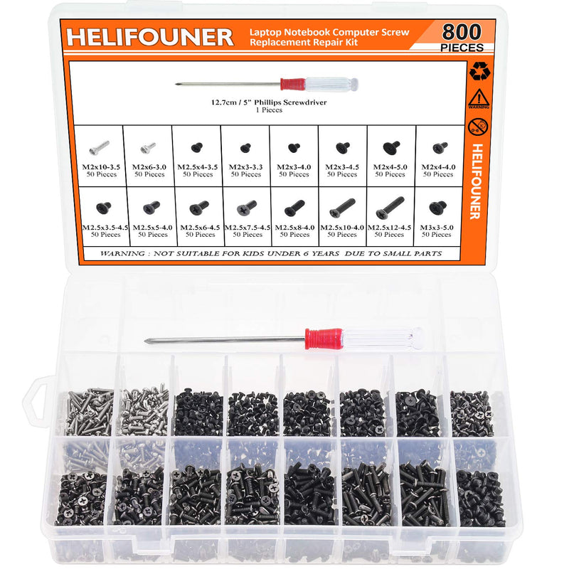 800 Pieces Laptop Notebook Computer Screw Replacement Repair Kit, Electronic Repair Screws for SSD, Laptop Notebook Computer