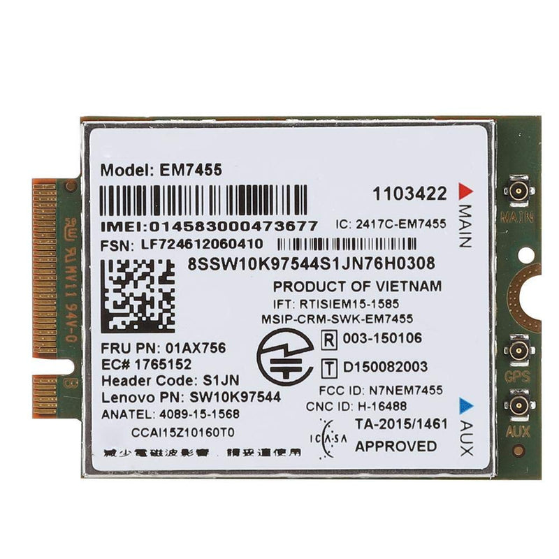 EM7455 Network Card, for ThinkPad T460 T460p T460s Wireless Network Card 4G LTE Module 300 Mbps NGFF/M2 Card for Notebook, Tablet and Ultrabook etc