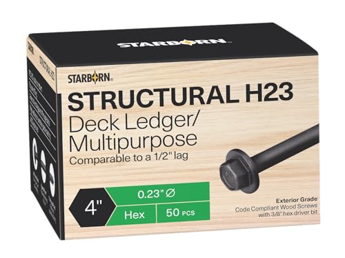 Starborn Structural H23 Deck Ledger Multi-Purpose Wood Screw (50, 4")