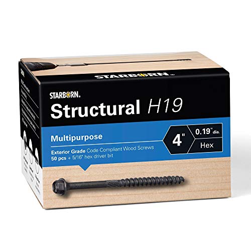 Starborn Structural H19 Multi-Purpose Hex Head Wood Screw (50, 4")