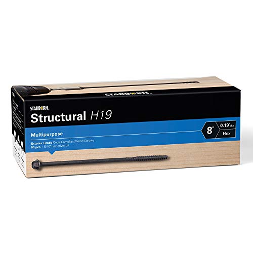 Starborn Structural H19 Multi-Purpose Hex Head Wood Screw - Pack of 50-8"