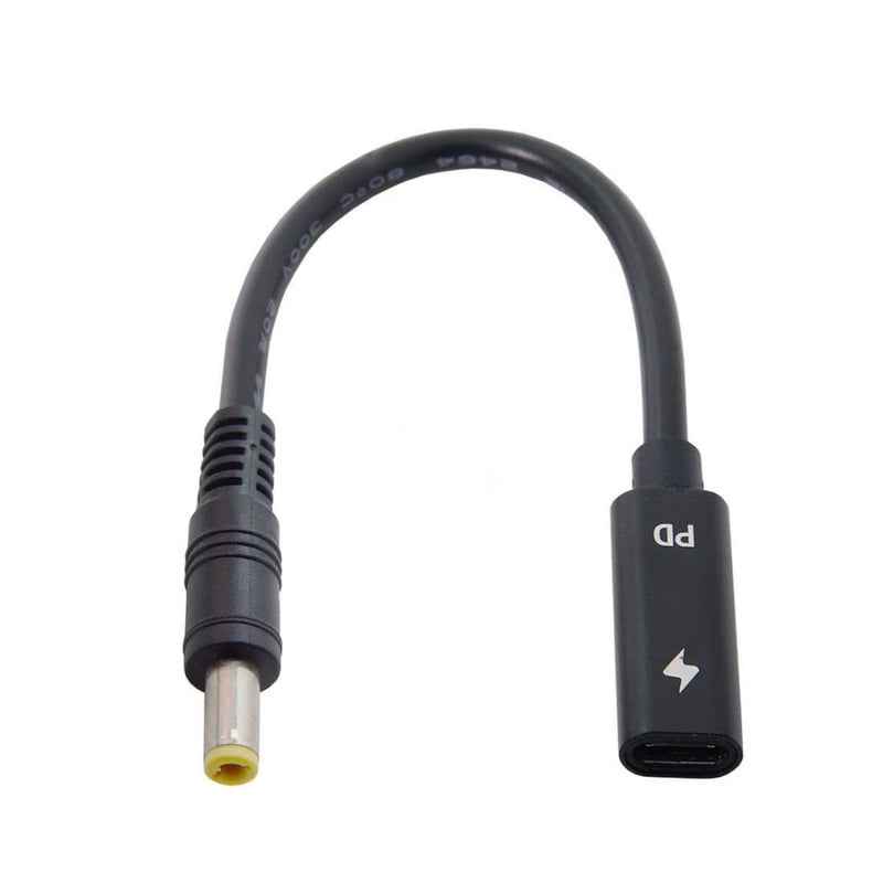chenyang CY USB C to DC 20V 5.5x2.5mm PD 65W Charge Cable Black DC 5.5x2.5mm