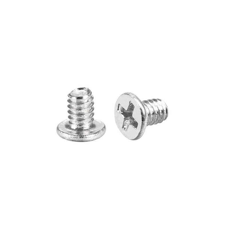 uxcell M1.4x2mm Phillips Screw Fastener Silver Tone 2.5mm Dia Screw Head for Laptop PC TV Fan Switch 100pcs