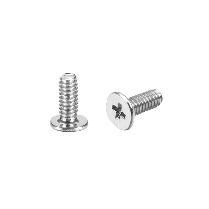 uxcell M2x5mm Phillips Screw Fastener Silver Tone 3.8mm Dia Screw Head for Laptop PC TV Fan Switch 100pcs