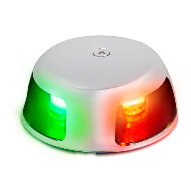 Young Marine Deck Mount, Stainless Steel, Bi-Color Bow Light Red and Green LED for Boat Pontoon Yacht Skeeter