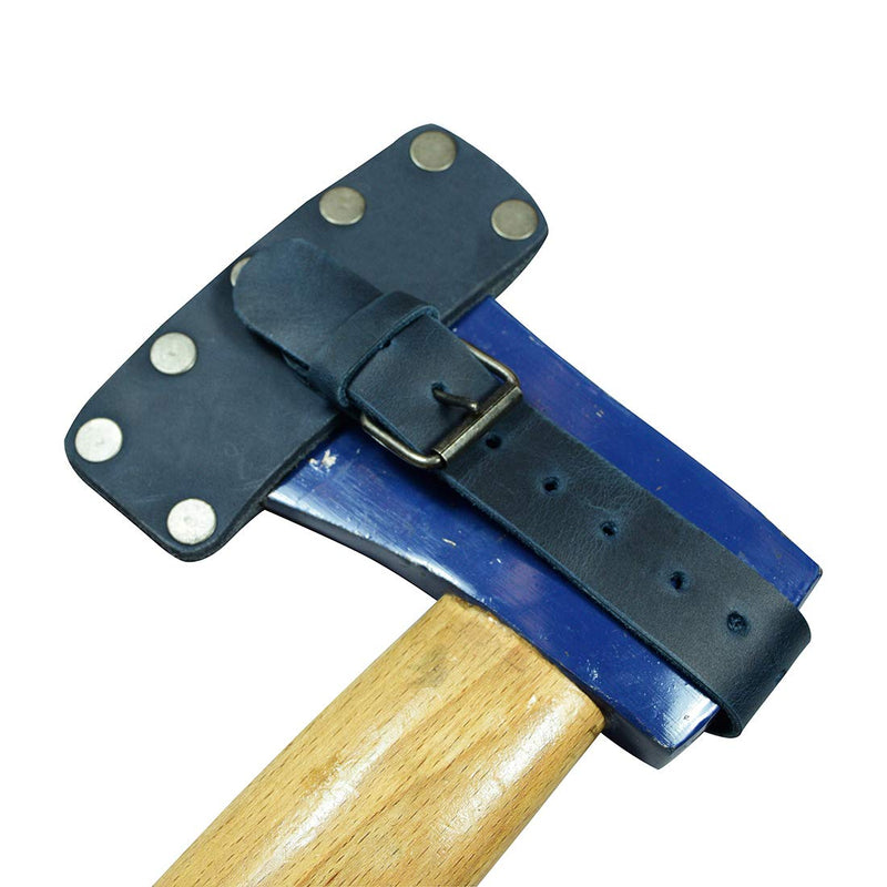Hide & Drink, Lumberjack Hatchet Sheath, Rustic Case with Adjustable Strap, Protector Holster, Full Grain Leather, Handmade Slate Blue