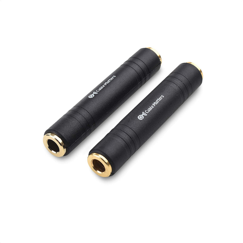 Cable Matters 2-Pack 1/4 Coupler TRS Extension Adapter (1/4” TRS Female to Female Adapter)
