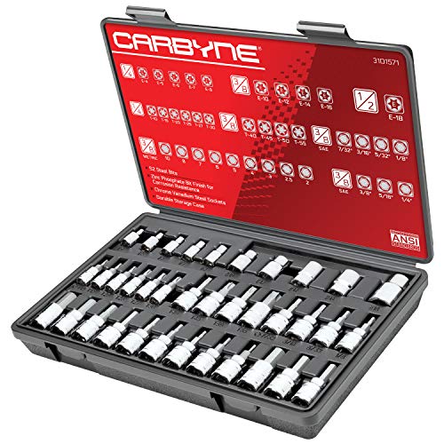 CARBYNE 36-Piece Hex (Allen) & Torx Bit Socket Set, SAE & Metric
