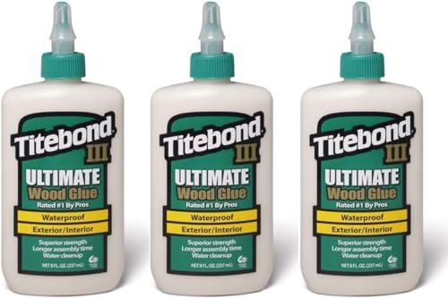 Titebond Franklin Titebond III Ultimate Wood Glue Bundle, 8 Oz, Bottle, Brown, Liquid - 1413 (3 Pack)