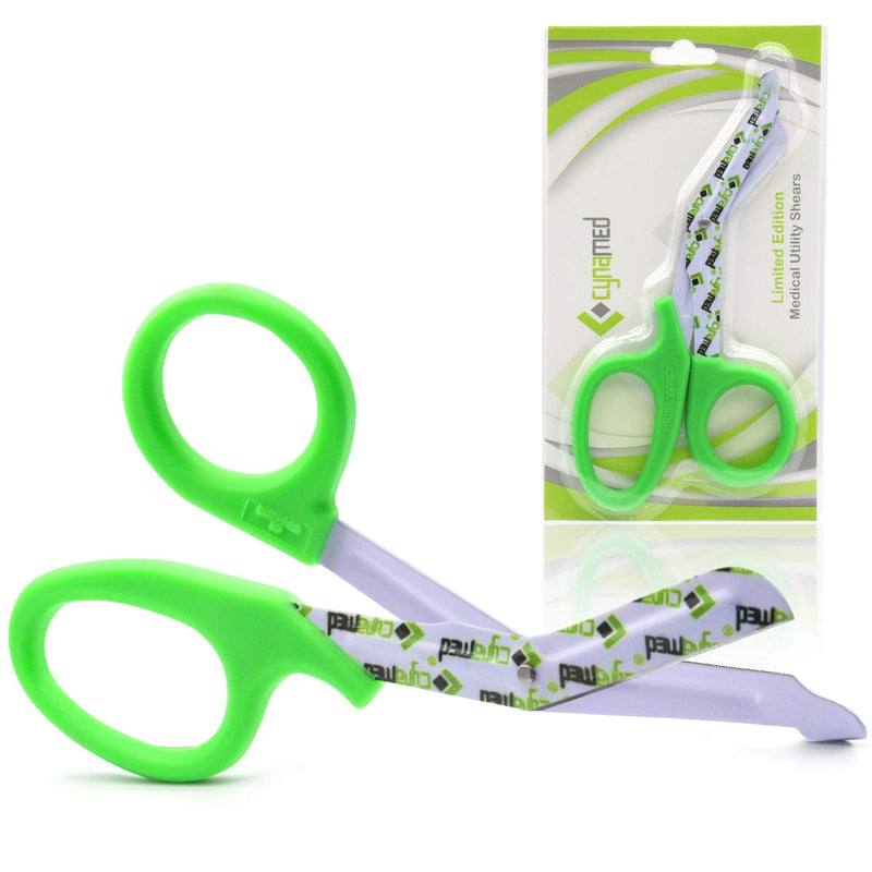Cynamed Trauma Bandage Shears - Safety Medical Scissors with Blunt Tip and Serrated Blade - Tough and Durable Stainless Steel - Light and Comfortable Grip û Patient-Friendly (Each, Cynamed Green) 1