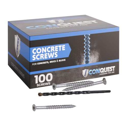 Conquest T-30 Flat Head Concrete Screws with Drill Bit 1/4” x 3-1/4” 1/4" x 3-1/4"