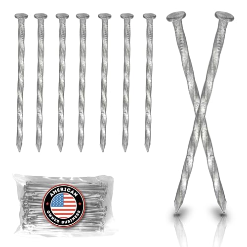 (36-Pack) Premium 6-Inch Turf Nails, Landscape Stakes, Spiral Metal Galvanized Landscape Spikes, Garden Nails for Artificial Turf, Garden Edging, Paver Edging, Timber & More (36)