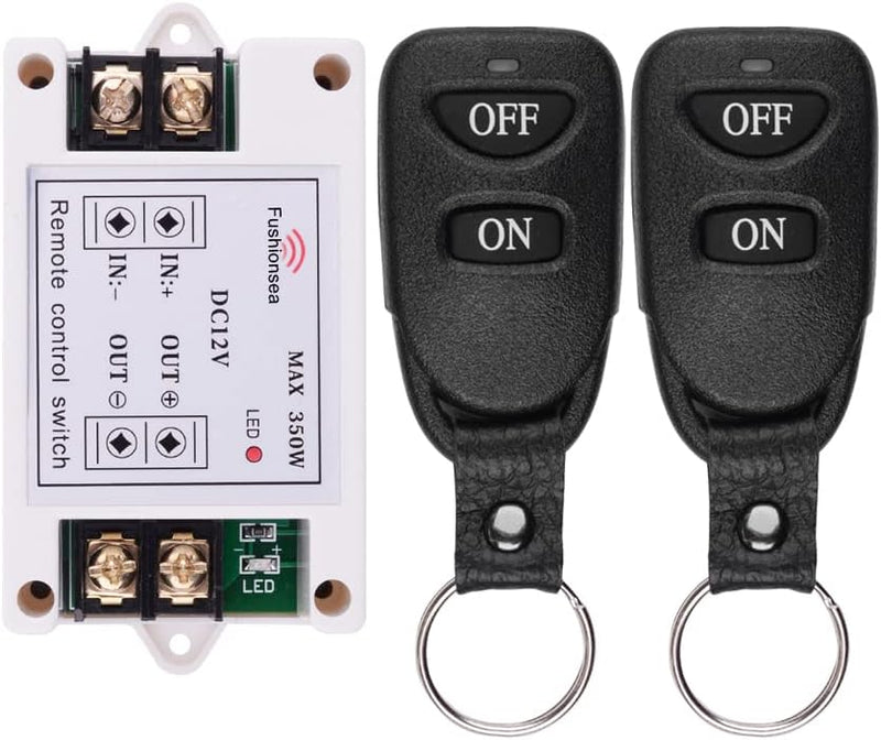DC 12V 40A Relay Remote Control Switch, 1CH Universal 433Mhz Remote Control Wireless Switch 2 Remote Transmitters and 1 Receiver for Latching Module System 12V 1CH 40A--2