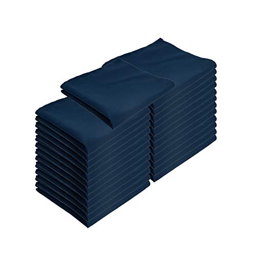 Arkwright Restaurant Cloth Napkins - (Pack of 25) Spun Polyester Dinner Napkin with Hemmed Edges - Ideal for Dinner, Wedding, Party, Banquet, Kitchen, 20 x 20 in, Navy Navy Blue 20" x 20" (Set of 25)