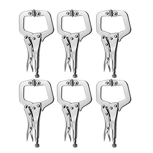 Anxingo 6 Pack 6-Inch Locking C-Clamp Pliers with Swivel Pads 6 × 6"
