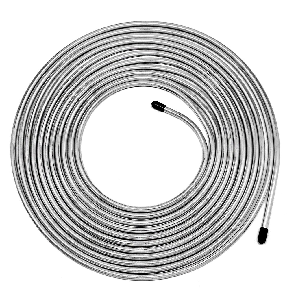 MuHize 3/16 Brake Line - 25 ft Zinc-Coated Professional Brake Tube(2024 New), Roll 25 Ft. of 3/16 Rustproof Steel Tubing, Corrosion Protection 3/16 Silver Tube w/ no Fittings