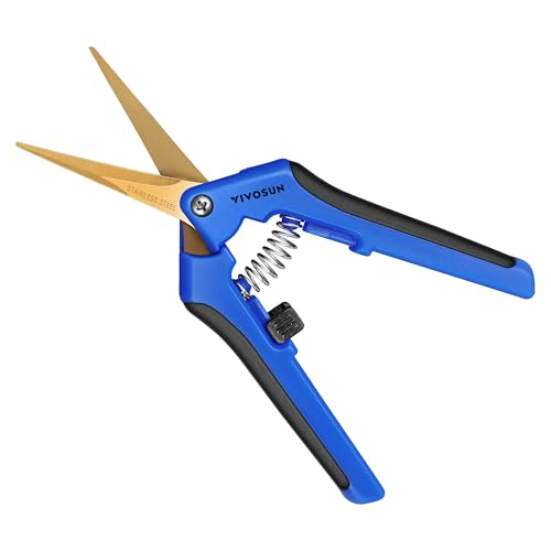 VIVOSUN 6.5 Inch Garden Scissors, Blue Pruning Shears for Plants, 12-Pack Blue Curved Blade