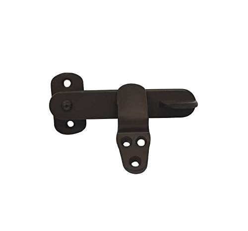 QCAA Solid Cast Brass Flip Latch Lock for Cabinet Door, 4", ORB Oil Rubbed Bronze US10B, Made in Taiwan, 1 Pack