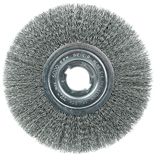 Weiler 01179 8" Narrow Face Crimped Wire Wheel, .014" Steel Fill, 1-1/4" Arbor Hole, Made in the USA (Pack of 2) .014 Wire Size