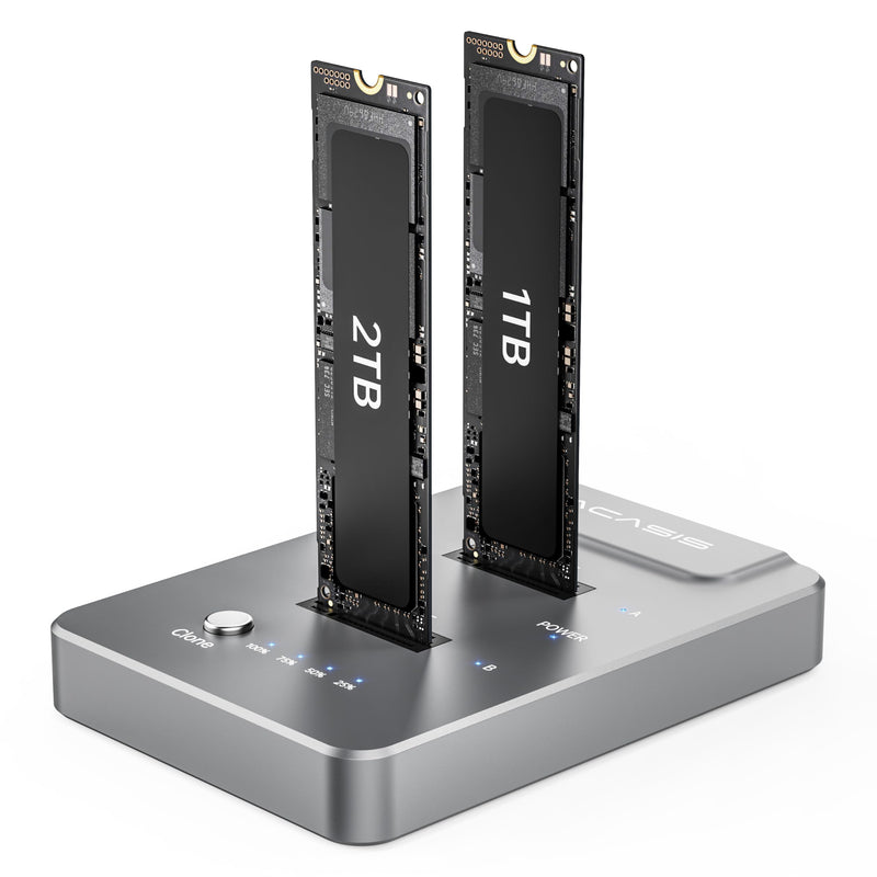 ACASIS NVMe M.2 Duplicator, M.2 ssd cloner Dual-Bay Offline Clone, USB C to NVME Docking Station for M2 SSD M Key Hard Drives Enclosure