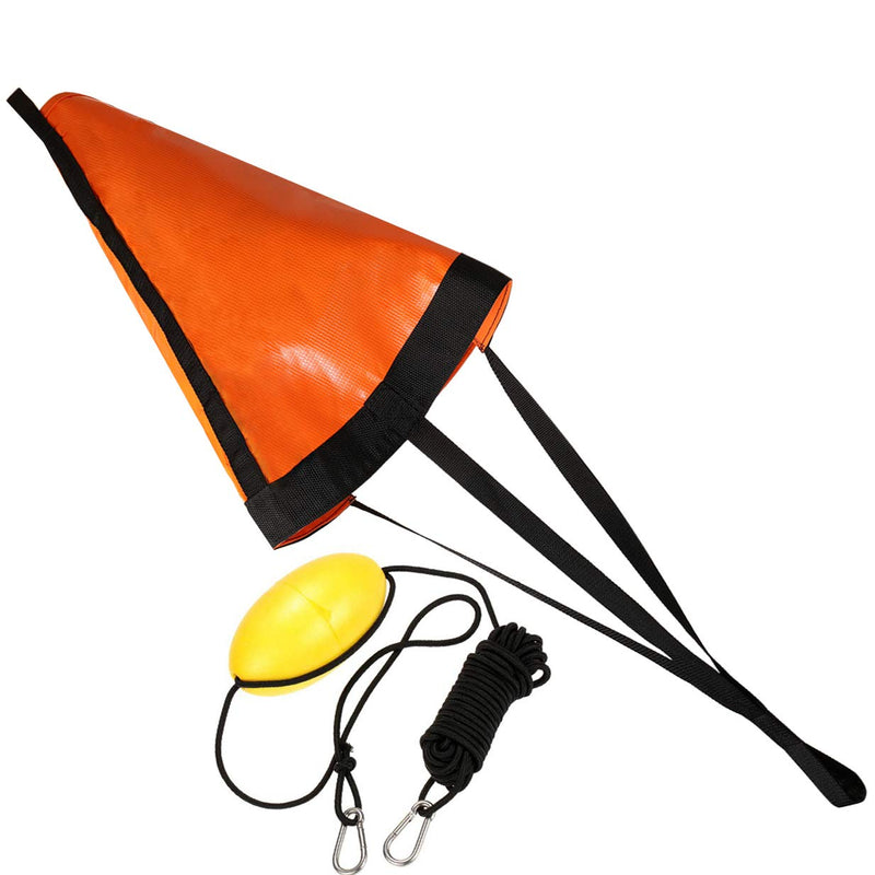 Sea Anchor Drift Sock,24”/32”/42” Parachute Drift Anchor with Harness Buoy for Marine Boat/Yacht/Jet Ski/Inflatable/Power Boat/Sail Boat Orange 32'' for 16-20ft Boat