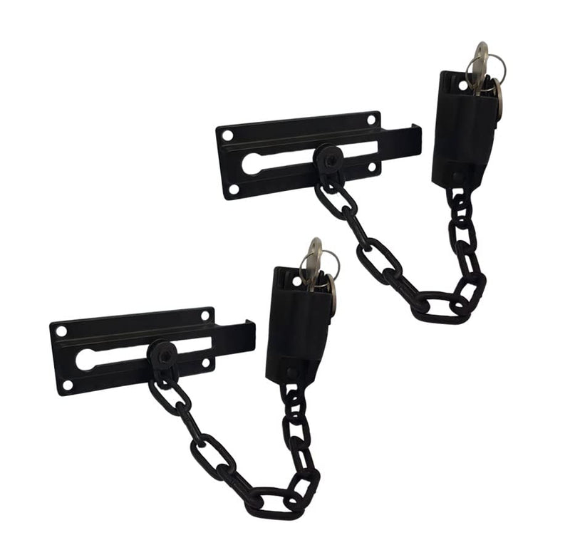 QCAA Keyed Chain Door Lock, Die Cast Construction, Oil Rubbed Bronze-Coated, 2 Pack, Made in Taiwan