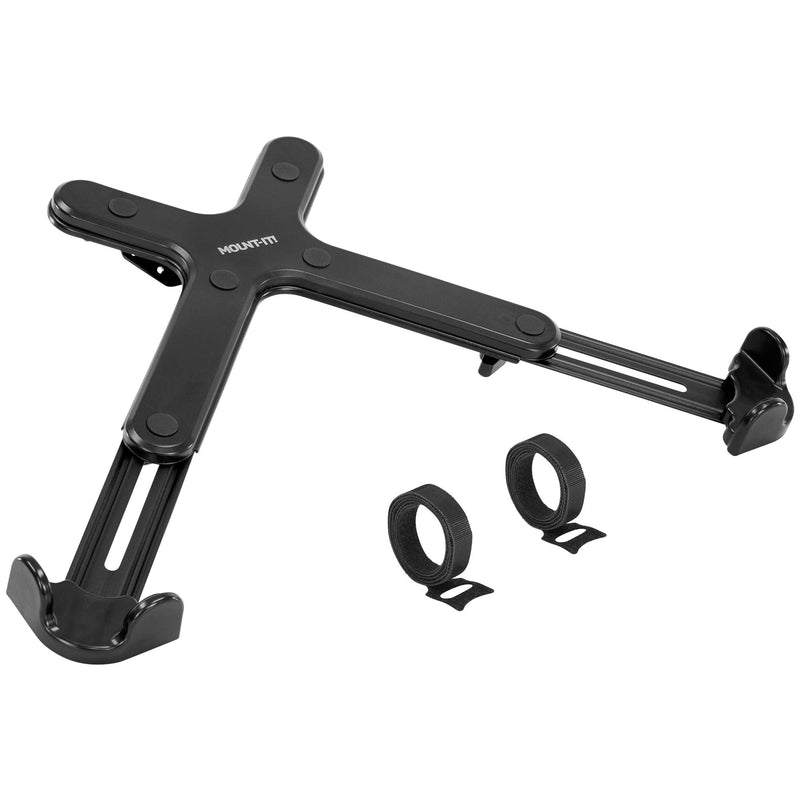Mount-It! Laptop VESA Mount Tray for Monitor Arms – VESA Laptop Tray Fits Up to 17" Notebooks – Adjustable Holder with Safety Strap, Ventilated Cooling Design, and Secure Ledge Stopper (Black)