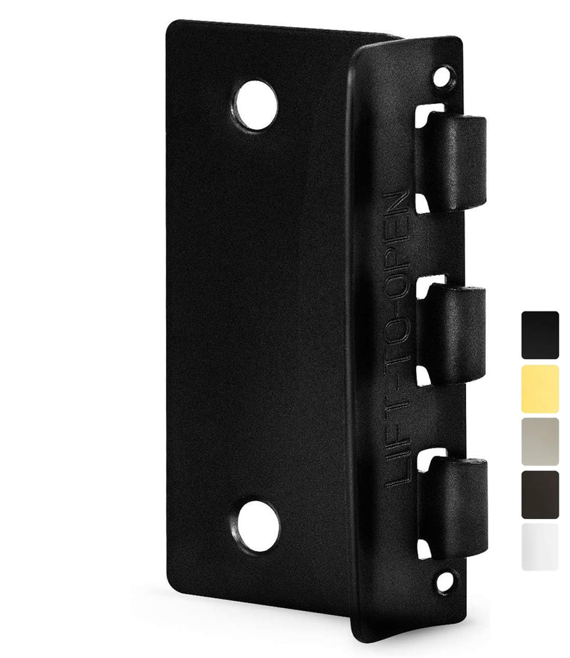 Jack N’ Drill Flip Action Door Lock (6 Pack)- Reversible Privacy Door Locks with Anti Lockout Screw for Child Proofing and Home Defense, Easy to Install and Durable Lock for Interior Swing-in Doors Black