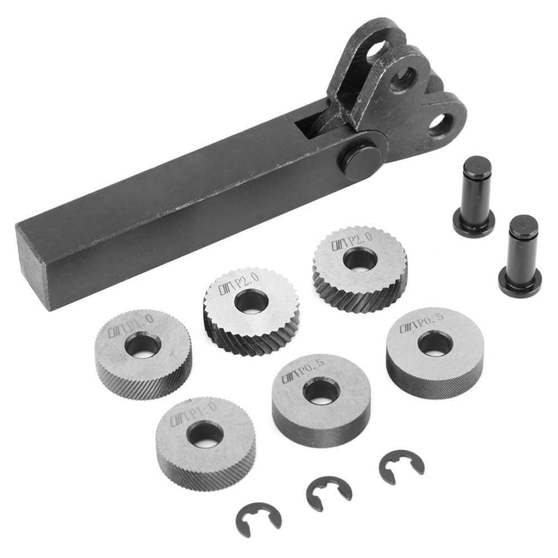 7 Piece Steel Knurling Tool 0.5/1/2mm Diagonal Wheel Linear Knurling Tool with Knurling Wheel for Precise Thread and High Durability