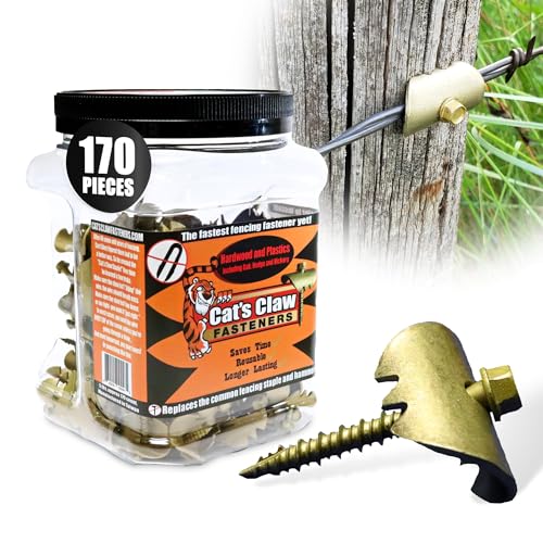 Cat's Claw Fasteners Screw in Fence Staples, Wire Fencing, 1.5in Hardwood (170 PCS) 1.5"