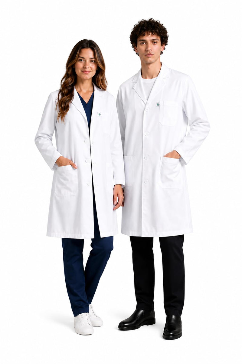 DR Uniforms Cotton Lab Coat - Unisex White Long Coat for Students and Doctors X-Large